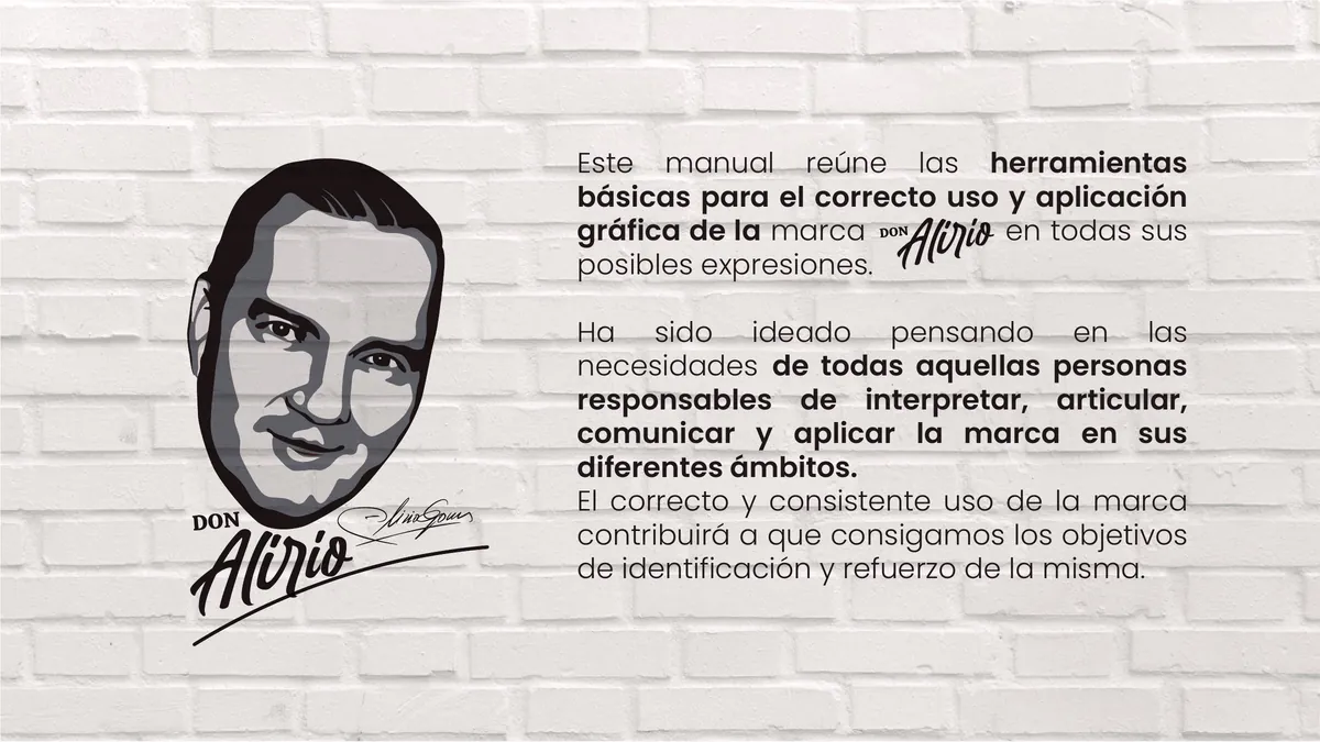 Página 2 del manual de identidad corporativa Don Alirio