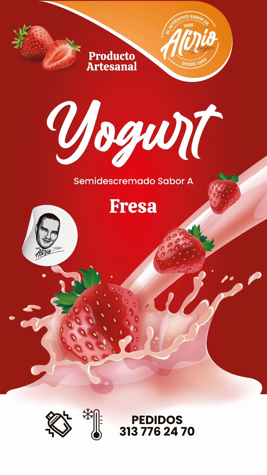 Pieza Don Alirio Yogurt sabor fresa