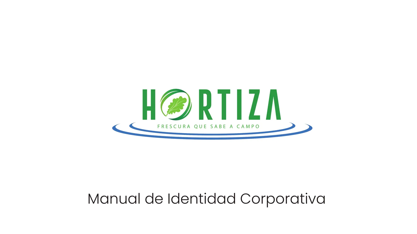 Página 1 del manual de identidad corporativa Hortiza