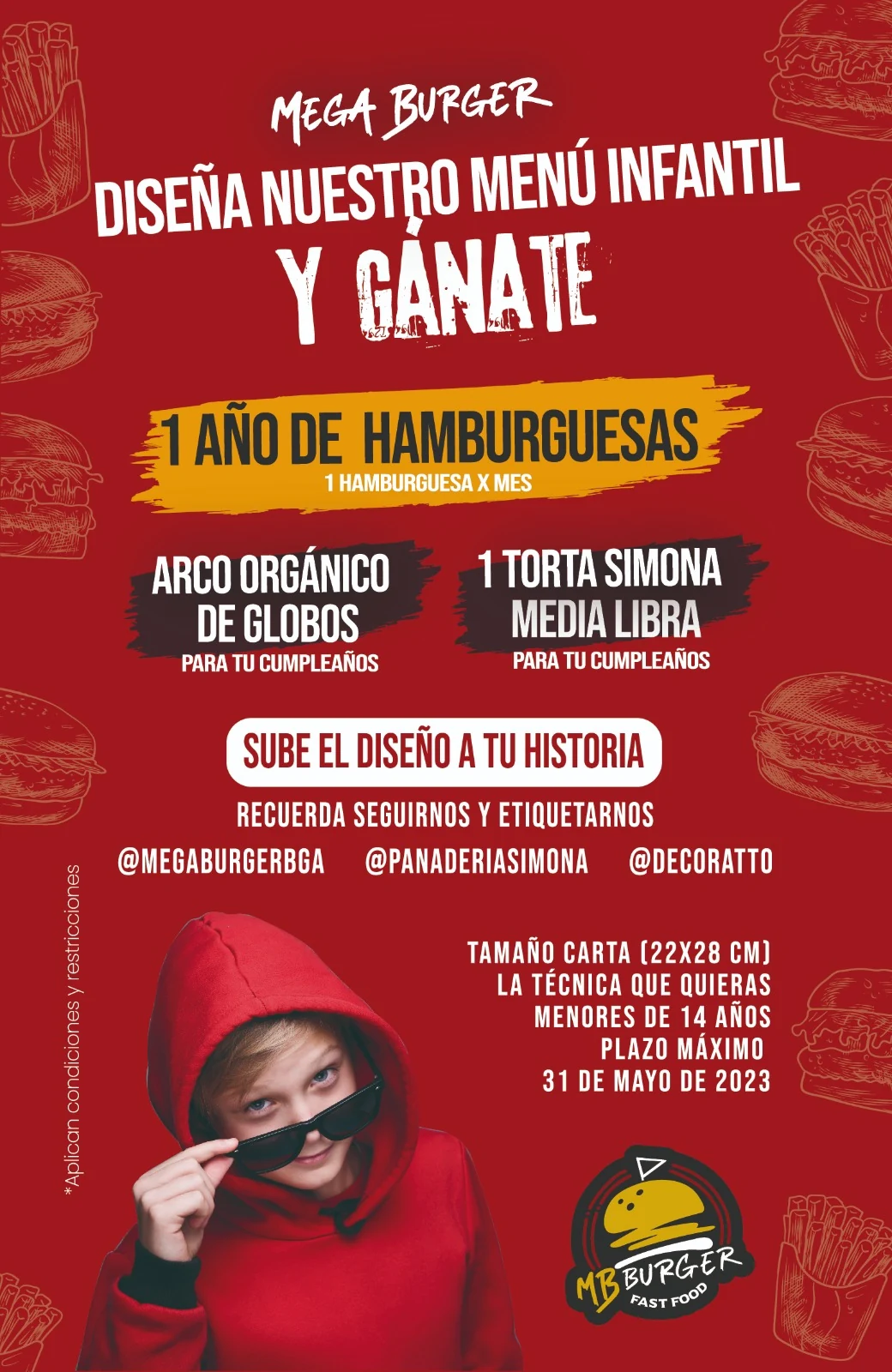 Campaña MB Burger concurso de menú infantil