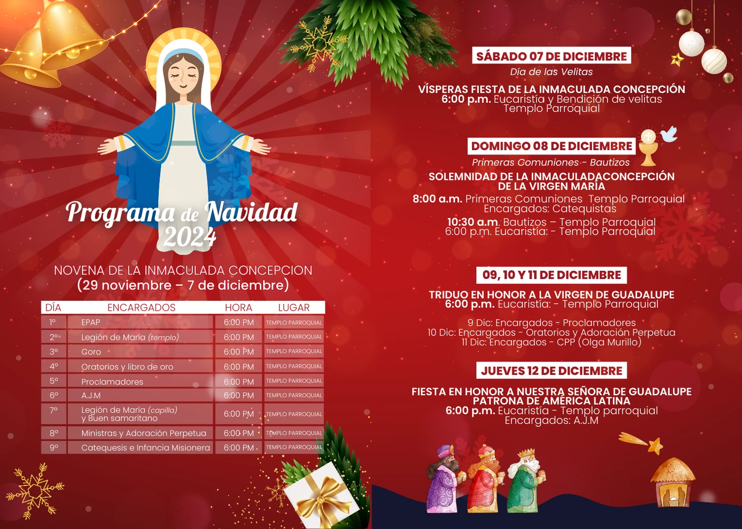 Página 2 del programa de Navidad Parroquia Santa Teresita